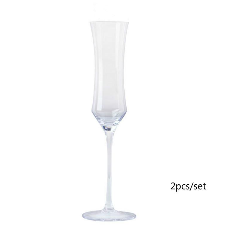 2pcs/Set 100-200ml Creative Art Shape Champagne Cup Gold Mouth Goblet Festival Family Tasting and Smelling Wine
