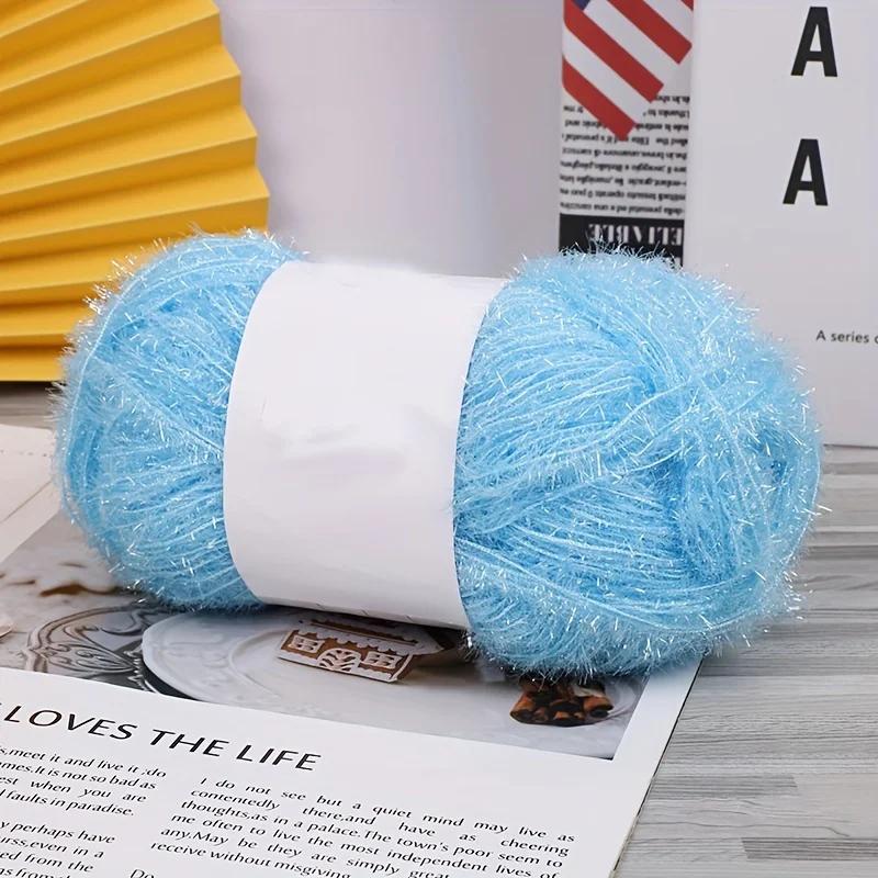 4 Stück buntes Polyester-Wimperngarn-Set - Flauschiges Bastelgarn zum Häkeln, DIY-Handstrickzubehör, Großpackung 400g