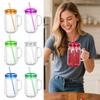 NEW 20 Oz Capacity Snowglobe Tumbler Pre Drilled Hole Clear Snow Globe Cups Double Wall Plastic Mason Jars Party Favors