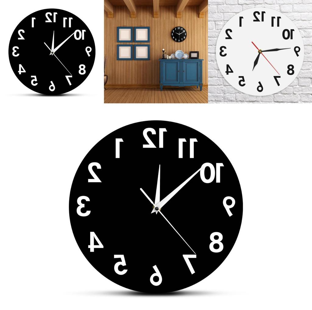 Horloge murale anti-acrylique inversée avec affichage LED pour la décoration du salon