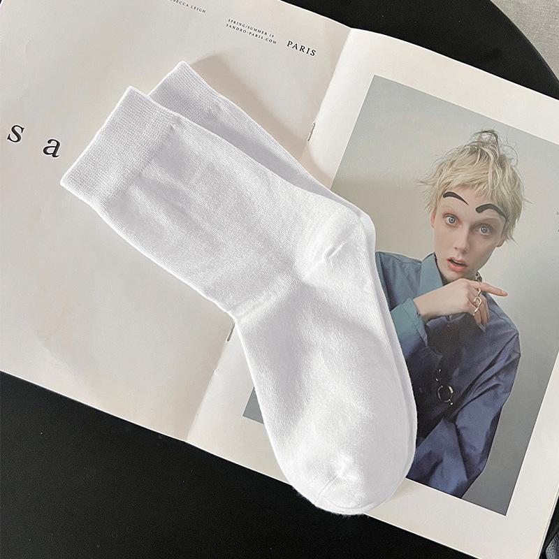 Women's Pure Cotton Breathable Mid-Calf Socks - Sweat-Absorbent, High Elastic, Anti-Pilling, Seamless, Postpartum Versatile Socks