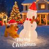 3.94FT Christmas Inflatable Toys Xmas Yard Lawn Home Party Decoration Snowman Dog Supplies Ornament Festive Gift With LED Light