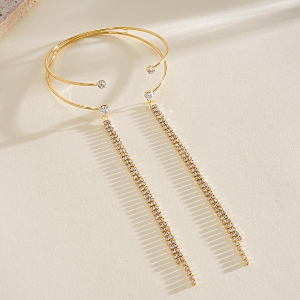 Double Layer Upper Arm Cuff Tassel Fringe Armlet Fashion Jewelry Crystal Armband  Party