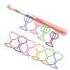 30Pcs Wine Glass Shape Paper Clip Small Metal Paper Clamp File Organiser Clip Metal Book Marker Clips for Office School
