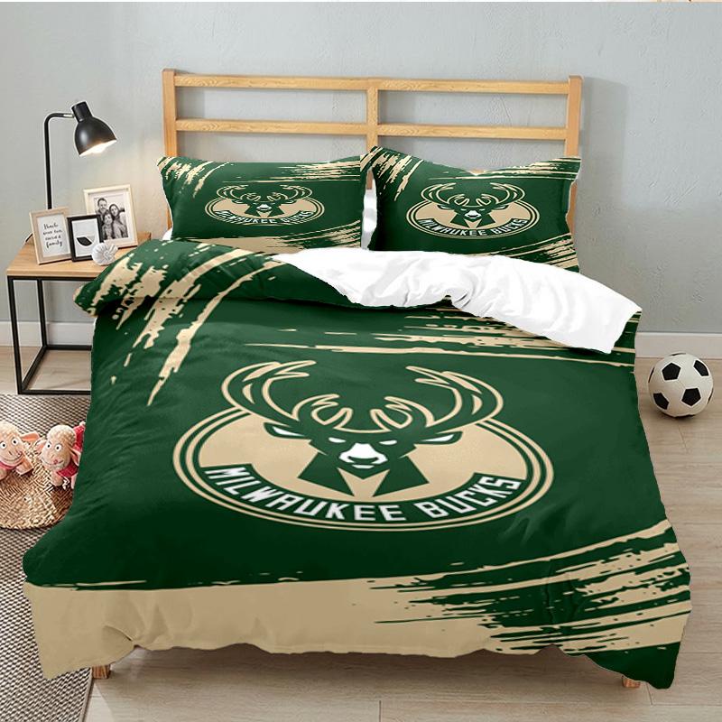 Bucks Team Logo 3pcs Bedding Set,Including 1pc Duvet Cover And 2pcs Pillowcases Perfect Gift for Christmas,Ideal for Bedroom, Dormitory