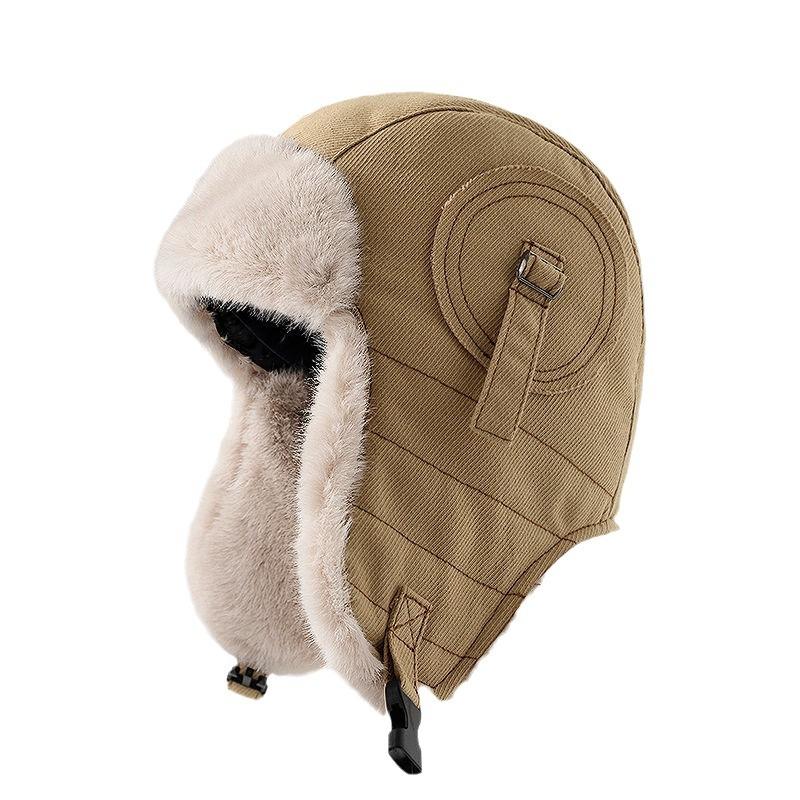 Winter Thickened Northeast Lei Feng Hat Male Pilot Hat Wind Cold Ear Protector Hat Winter Couple Cycling Warm Men and Women