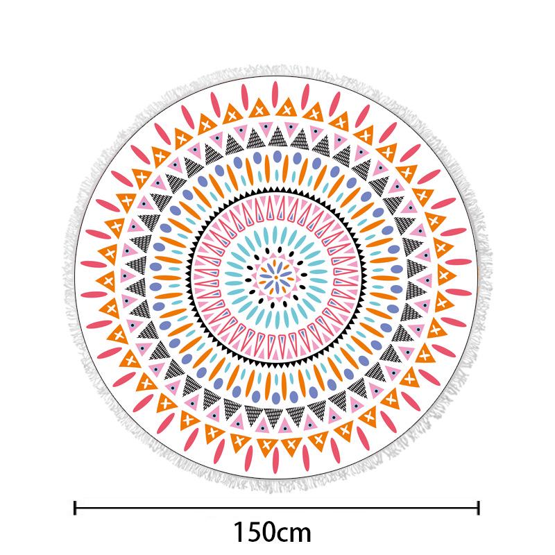 Serviette de Plage Ronde en Fibre Ultra-Fine pour Adultes - Personnalisable, Serviette de Sport et de Bain Absorbante