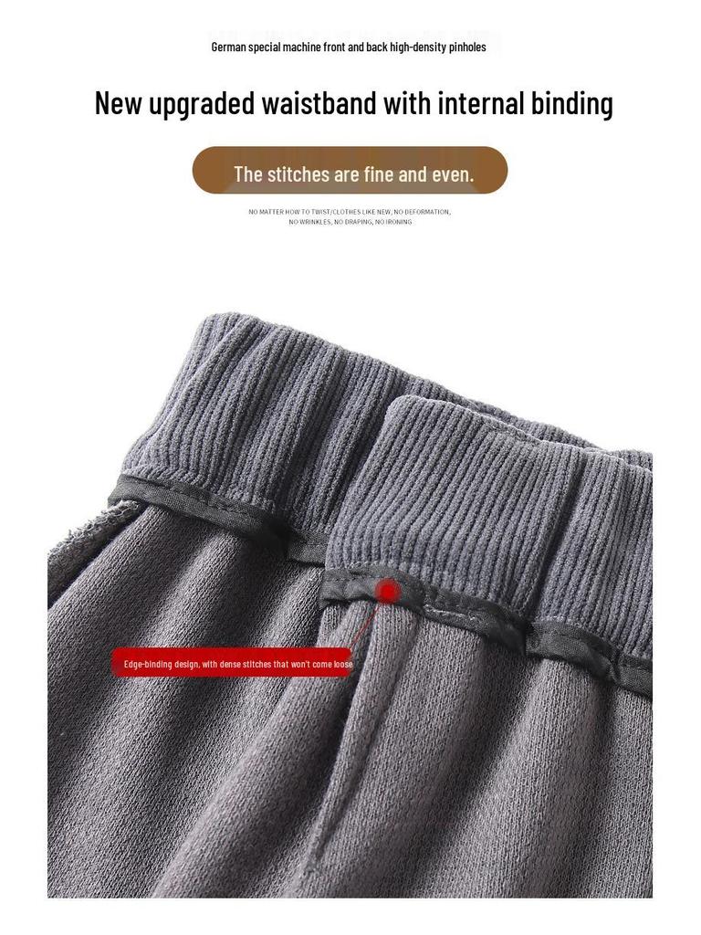 European Cotton Velvet Wide-Leg High-Waisted Women's Corduroy Pants for Autumn/Winter - Drapey, Casual, Floor-Length.