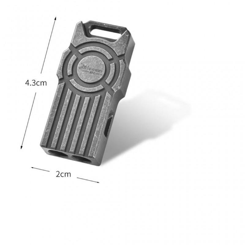 Titanium Dual-Tube Survival Whistle EDC Outdoor Gear Compact Emergency Signal Tool Hiking Camping Trekking