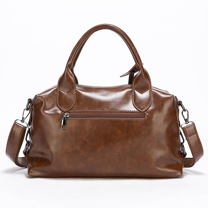 Retro Large-capacity Bag Fashionable Matte Boston Bag Hand-held Commuter Tote Bag