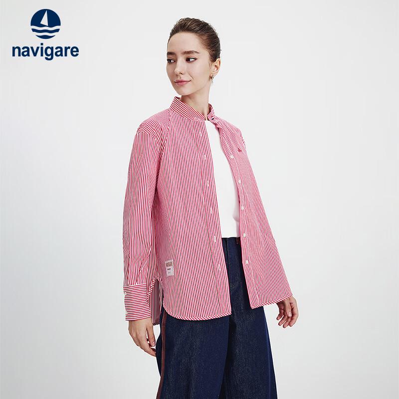 Women s Autumn/Winter Long-Sleeve Striped Shirt M