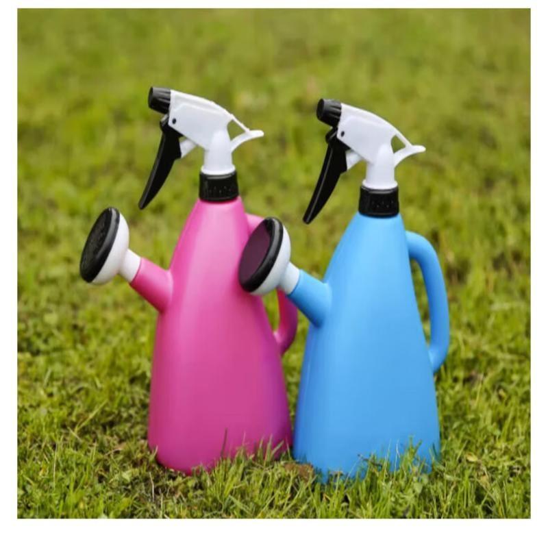 Multifunctional 2-in-1 Plastic Watering Spray Can Adjustable Pressure Portable Tool for Outdoor Garden Planting