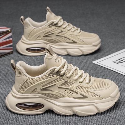New Summer Breathable Men's Shoes Men's Versatile Platform Sports Shoes Casual Running Dad Shoes