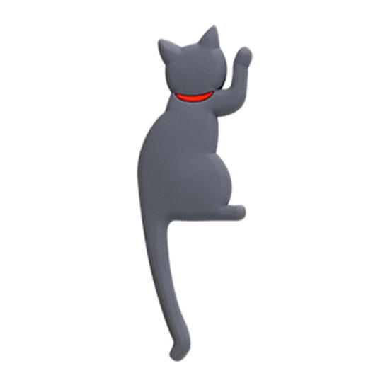 Fridge Sticker with Hook High Toughness 3D Realistic Cartoon Cat Design Refrigerator Sticker Decorative Fridge Accessory