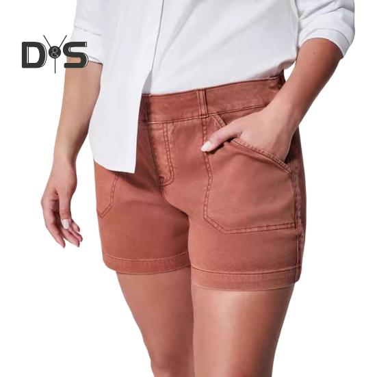 

Женские шорты-карго с высокой талией, эластичные шорты, повседневные узкие шорты с карманами, летний пляжный наряд XXXXL оранжевый