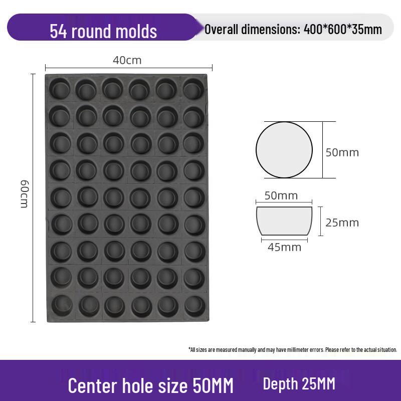 54-Cavity Non-stick Round Cake Baking Pan