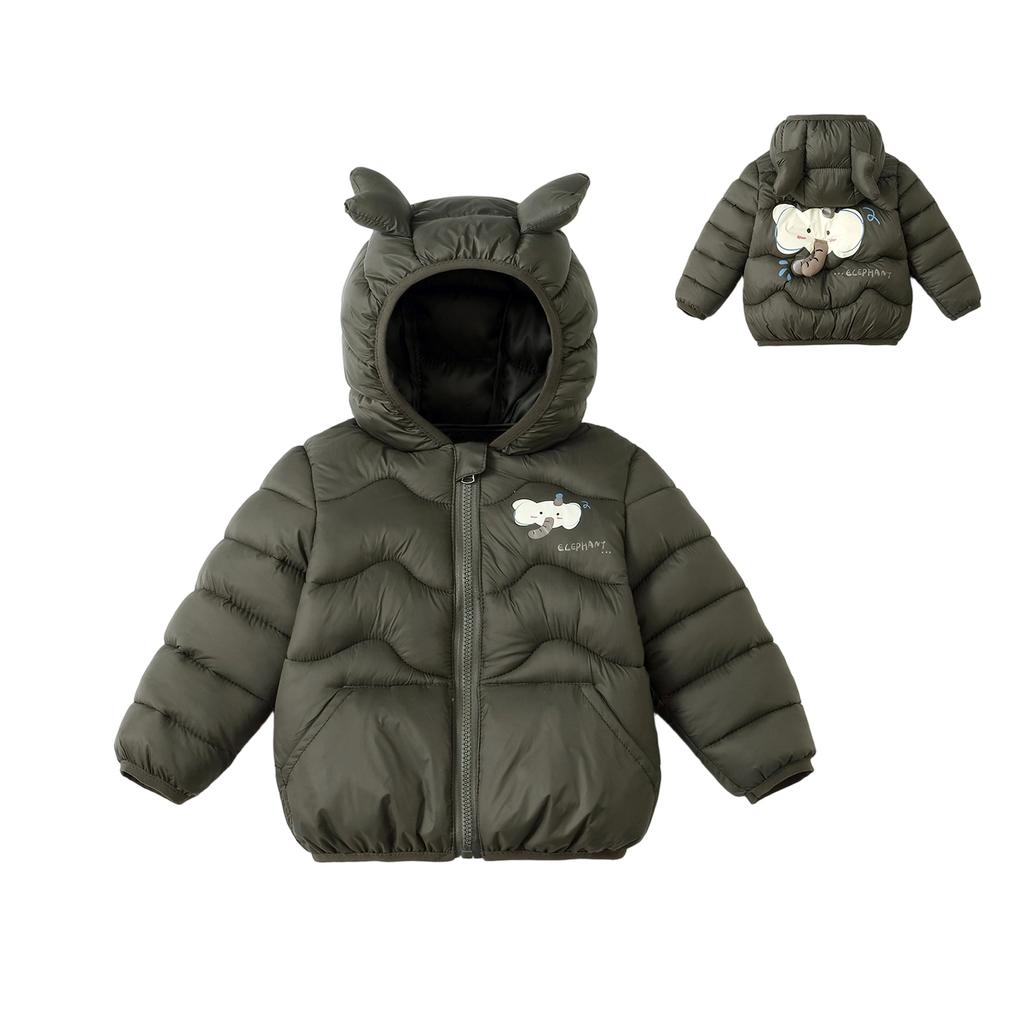 Kinder Trendige Bequeme Langarm Kapuzen Daunenjacke Wintermantel für Jungen und Mädchen