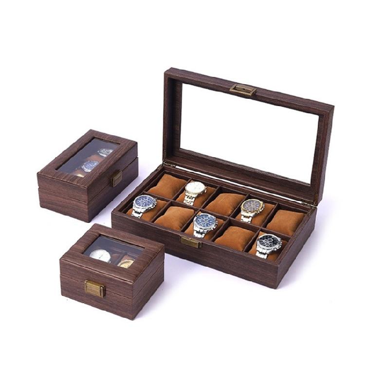 Holz Uhrenaufbewahrungsbox 2/3/6/10/12 Fächer Uhrenorganizer Etuis Schmuck Uhrenauslage Geschenkbox Uhrenständer