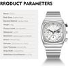 Vintage Men's Watch Waterproof Silver Case Stainless Steel Band Chronograph Date Display