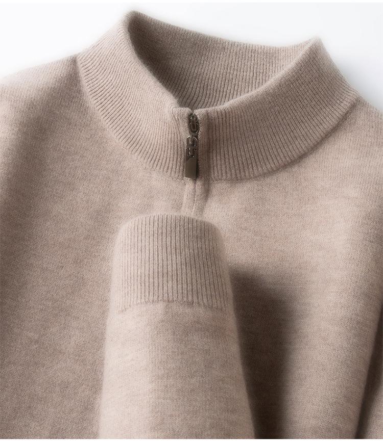 Men's 2025 Thick Wool Zipper Cardigan - Stand Collar Waffle Knit Sweater