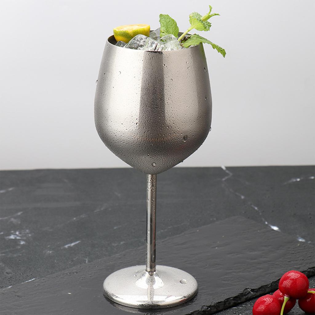 00ml Creative 304 Stainless Steel Single Layer Goblet Red Wine Glass, Seven Color, Large Capacity, Drum Type, Drop Resistant, Copper Plated Wine Glass