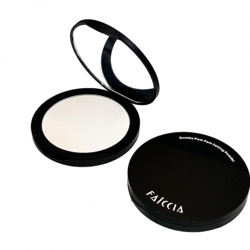 FAICCIA Fluffy Setting Powder Compact: Clear, Natural Look, Non-Caking, Concealing, Oil Control, Brightening Loose Powder.