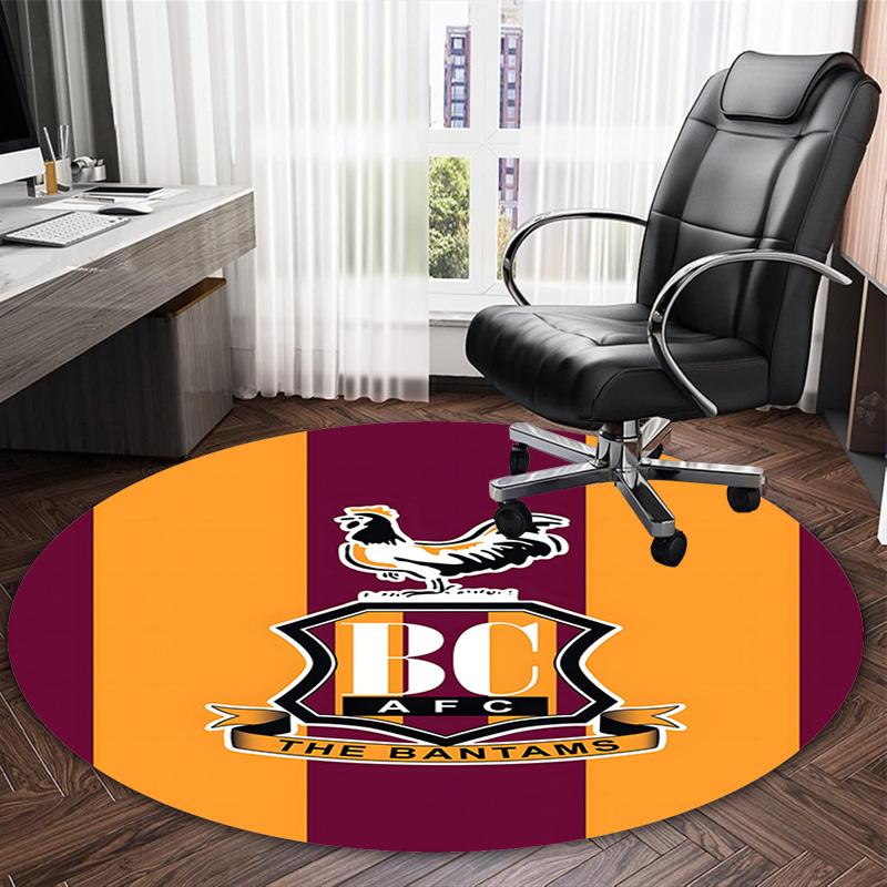 1pc Football Team (69) Print Round Carpet Chair Round Carpet Suitable for Bedroom Living Room Home Decorative Carpet
