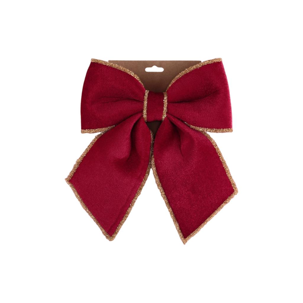 Christmas Decorations High-end Gold Velvet Bow Christmas Flocking Bow Large Red