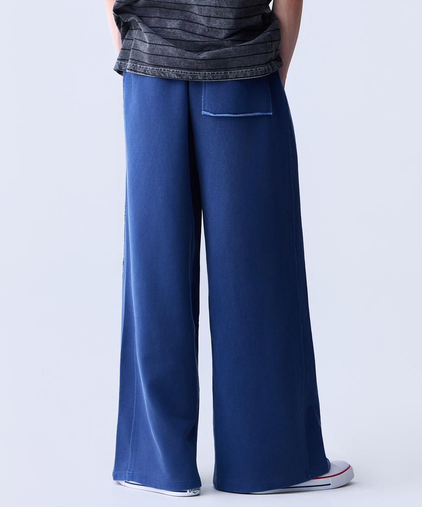 ADERNM Vintage Raw Edge Wide Pants Blue