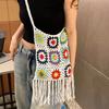 WTEMPO Ethnic Style Hollow-out Woven Retro Casual Versatile Single Shoulder Bags Large Capacity Women's Travel Shopping Message Bags