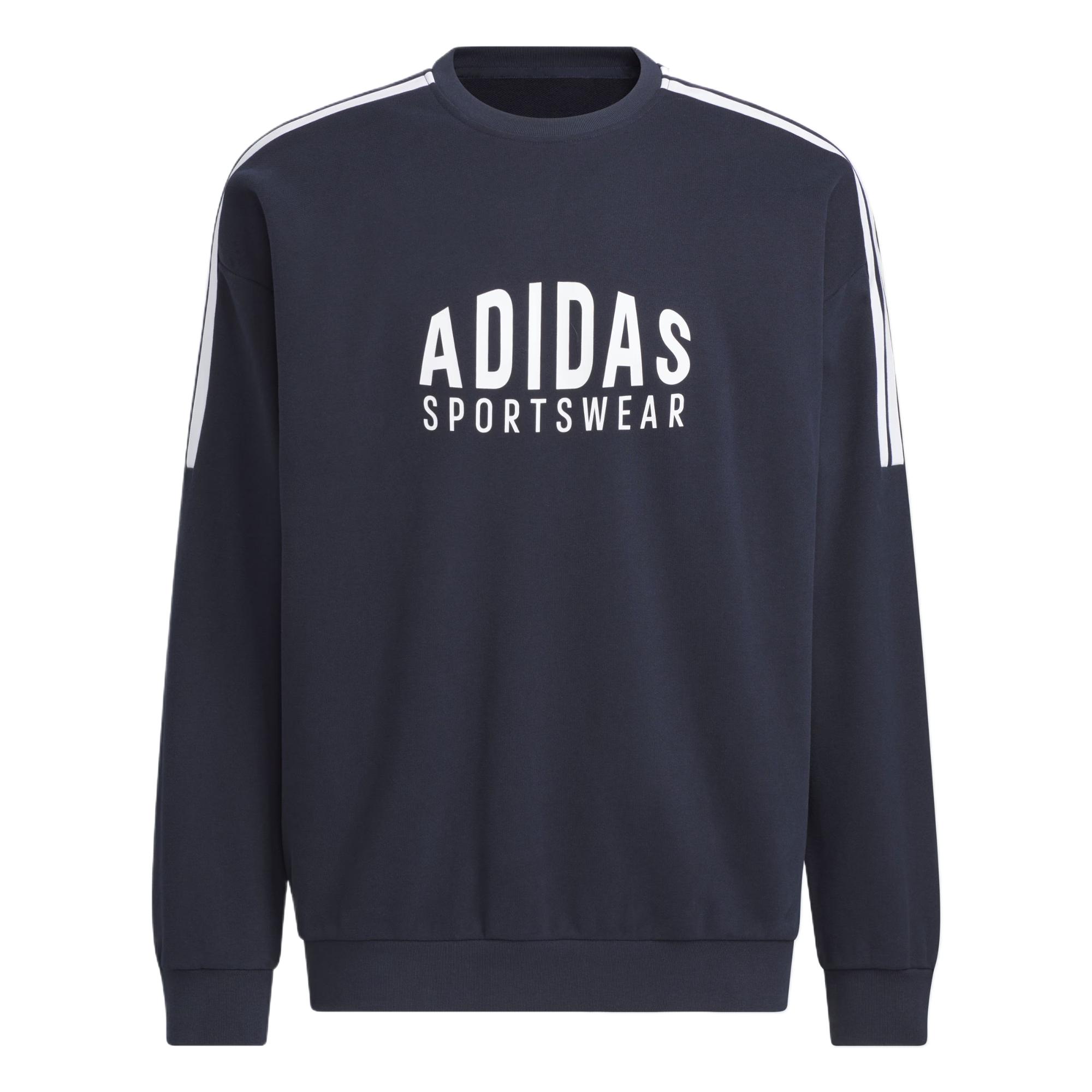 

Adidas Gfx Универсальный свитшот с круглым вырезом и надписью, повседневный, свободного кроя, с длинным рукавом, унисекс, KF5251 XL