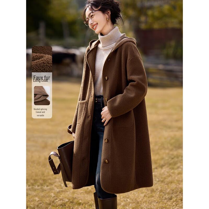 

Mo Han Yi Mei Women s Retro Hooded Faux Fur Winter Coat L