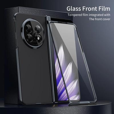 Capa de Celular AG Fosca de Luxo para OPPO Find N5 Cobertura Total 360 Película de Vidro Frontal Capa de Proteção Dobrável à Prova de Choque Simples