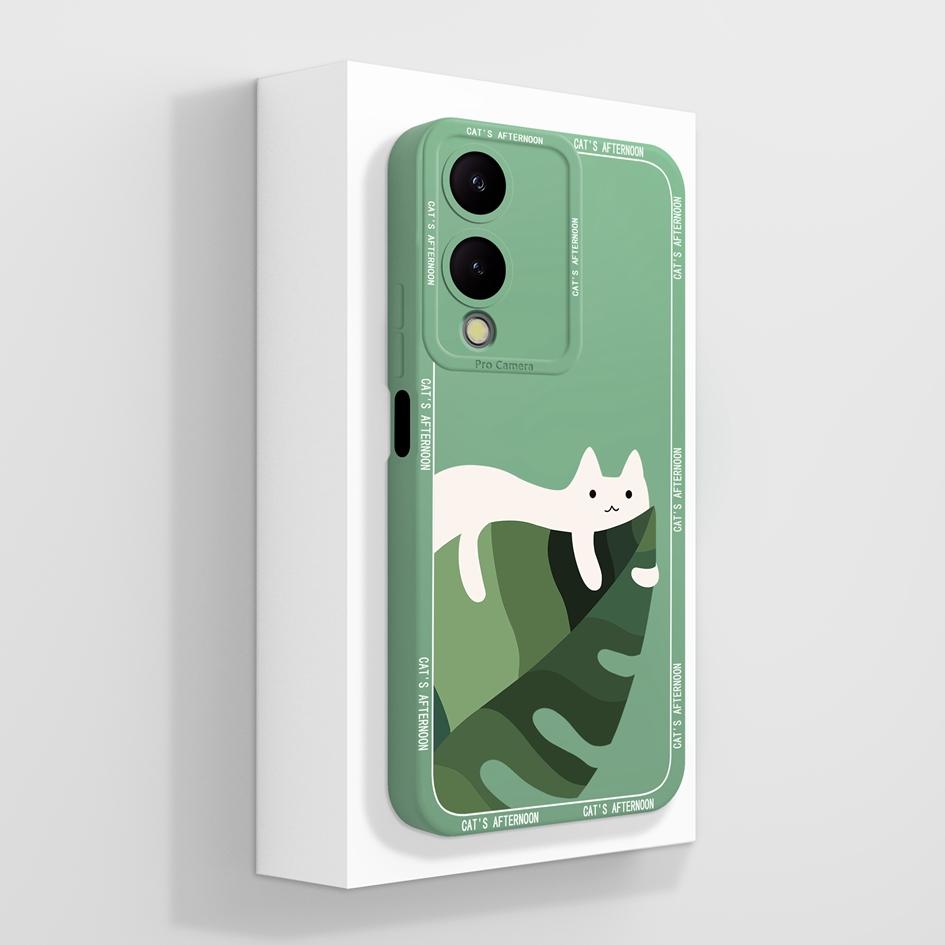 

Чохол для Vivo Y17s Y 17s Y 17 s Задня кришка Fashion Design Протиударний захисний матовий м’який рідкий силіконовий корпус для телефону Vivo Bumper Vivo Y17S