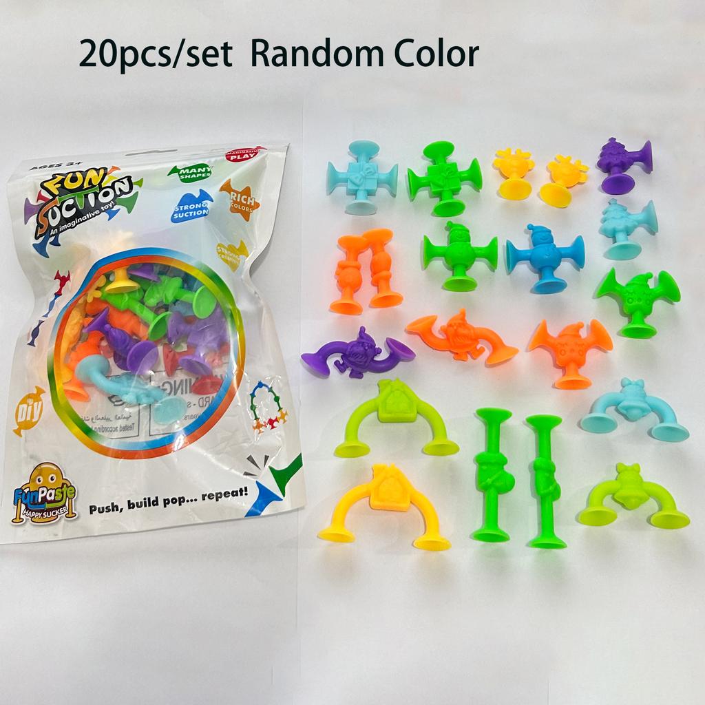 Christmas Themed Suction Cup Building Toys, Creative Construction Toys for Playroom, Educational Stacking Toy For Kids,