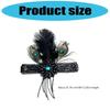 Stretchable Hairband With Glitter Fringe Natural Ostrich Peafowl Feather Comfortable Adjustable Headpiece For Event