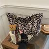 Popular Leopard Print Tote Messenger Bag Women's 2025 Fashion New Large-capacity Versatile Shoulder Underarm Commuter Bag