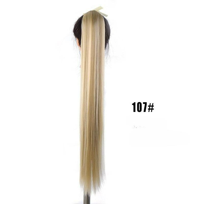 Dámský příčesek Dlouhý rovný culík Syntetická paruka Culík Příčesek z tepelně odolného vlákna