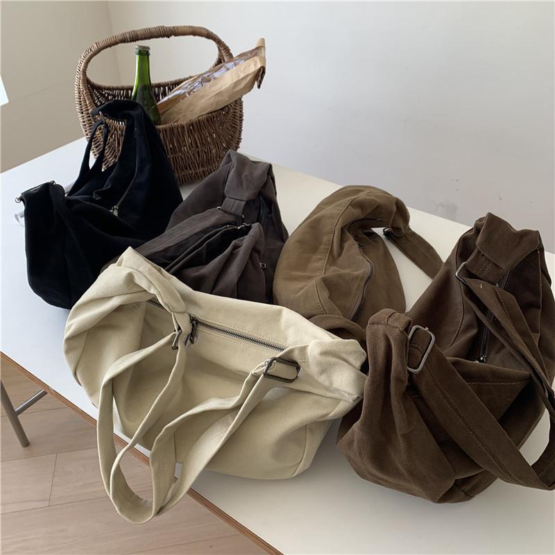 Solid Color Women's Simple Hobos Shoulder Bags Casual Large Capacity High Quality Messenger Bag Female Travel Tote Handbags