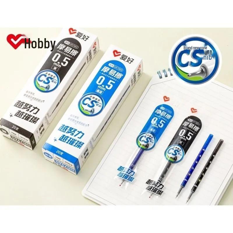Hobby Stationery GR7965 Erasable Gel Pen Refills, CS Tip, Transparent Barrel, Push-Button Design, Student Use.