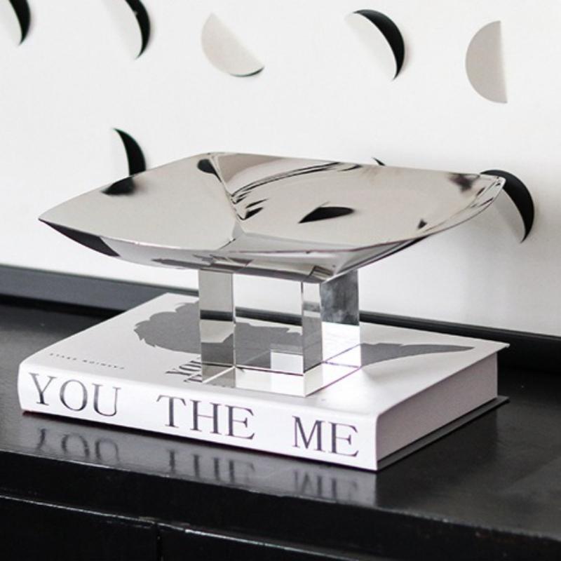 High Footed Crystal Pillar Base Fruit Tray Luxury Fruits Trays Decorative Fruit Plate Modern Fruits Plates Table Decoration