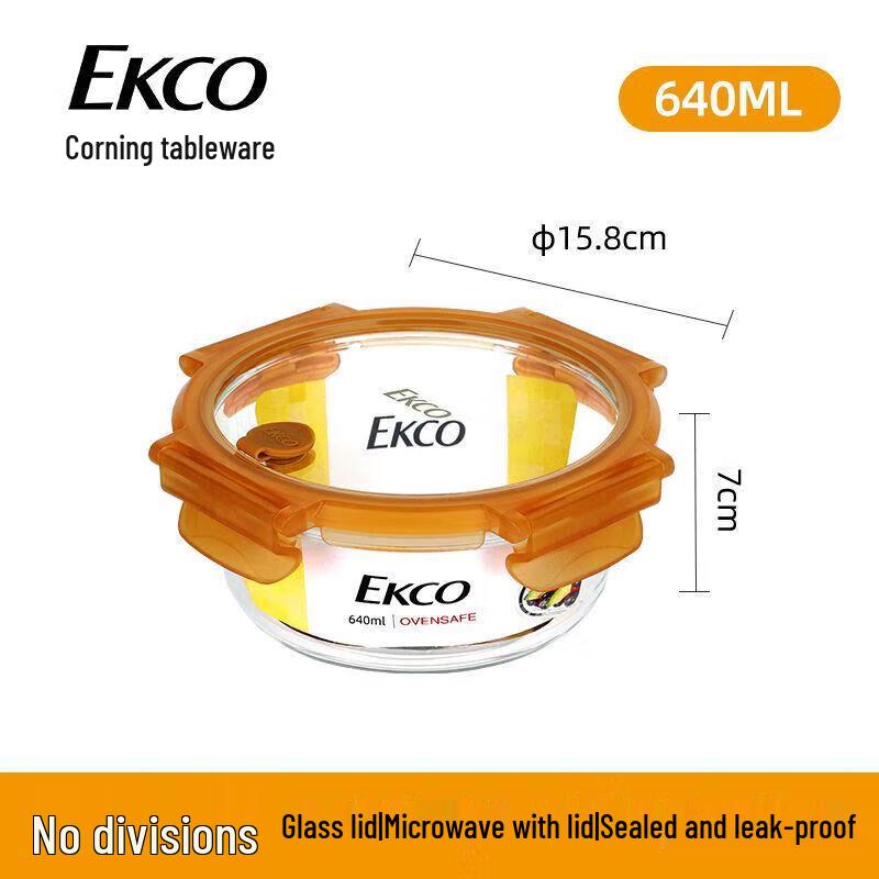 EKCO Corning 640ml Round Glass Food Storage Container