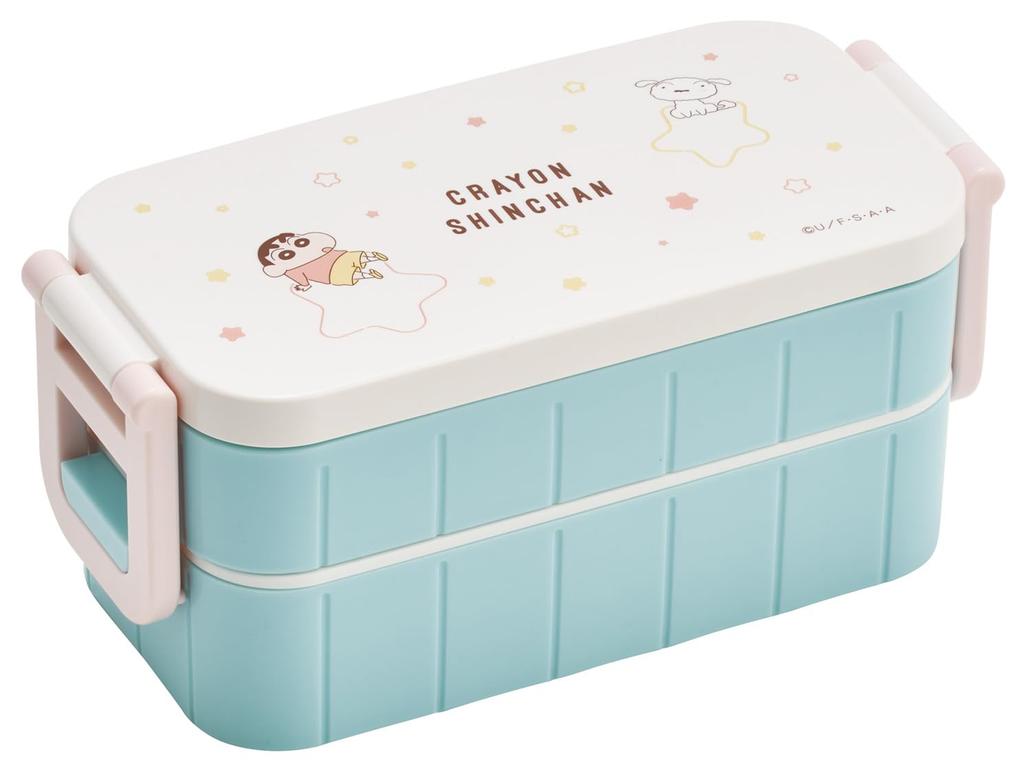 Skater Bento Made In Crayon Pastel Box, 2-Tier, 600ml, Japan, Shin-chan Design, YZW3-A