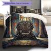 Sword Throne Pattern Bedding Quilt Set  Home Decoration  Gift (1 * duvet cover + 2 * pillowcase  without core)