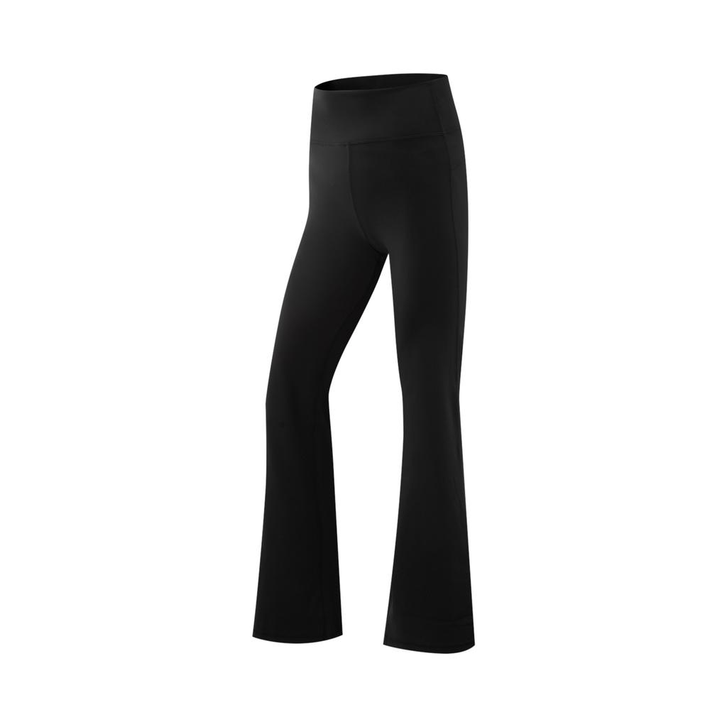 Li-Ning Comfortable Simple Versatile Solid Color High Waist Casual Pants Women Bottoms Black AKLU586-1
