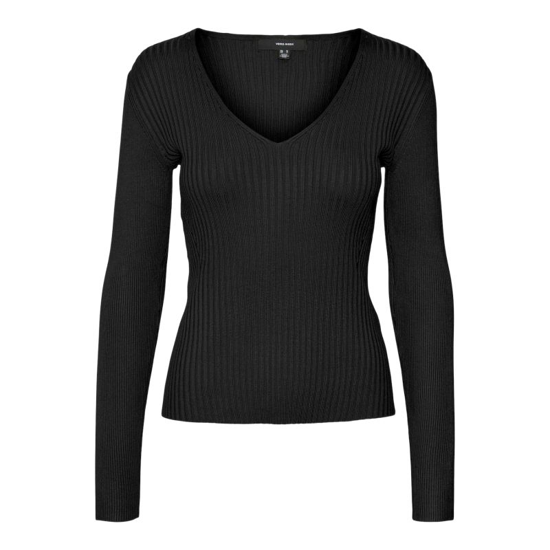 Pull Autumn Ribbed V-neck Fitted Women VERO MODA