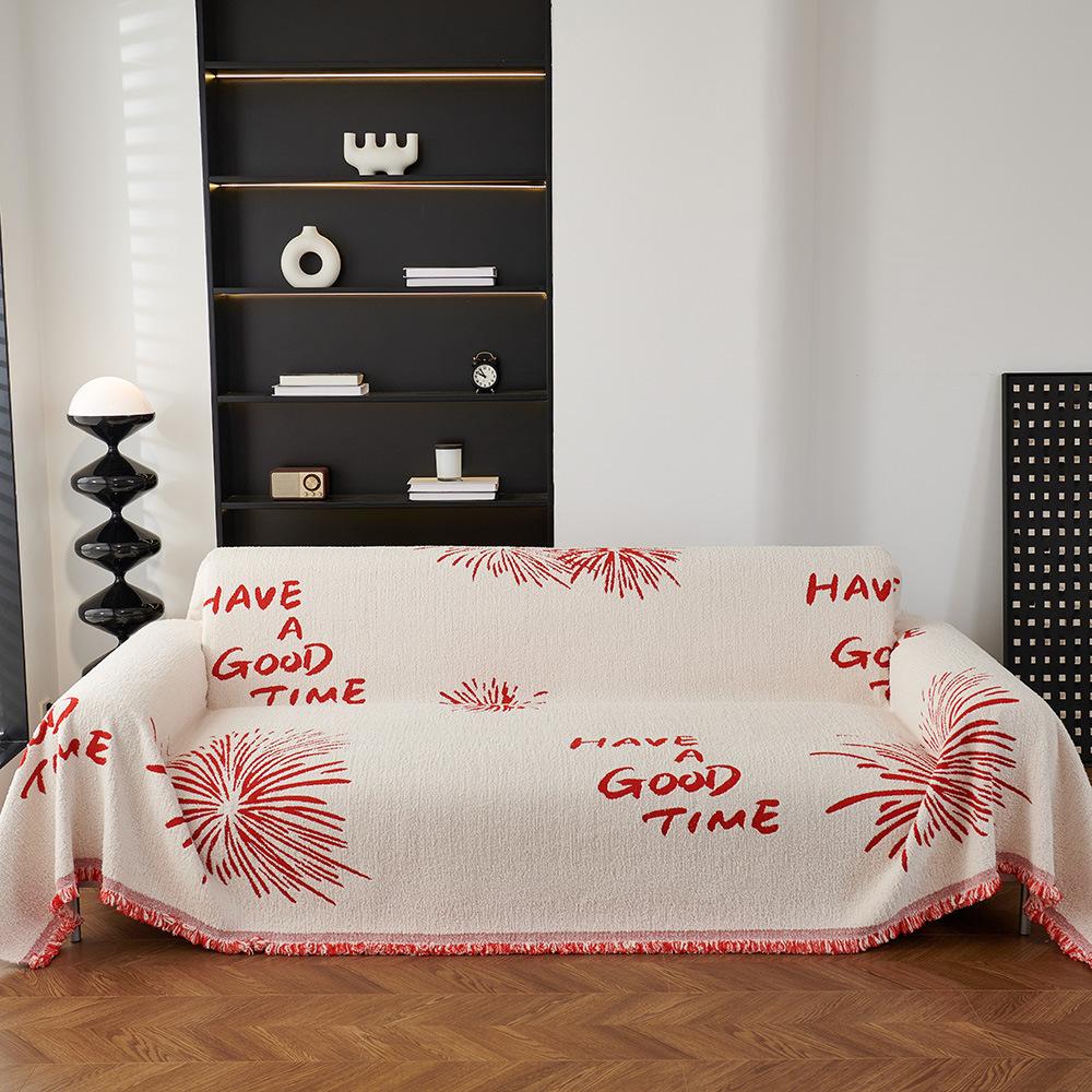 Новое всесезонное утолщенное противоскользящее полотенце для дивана из шенилла — фото 5