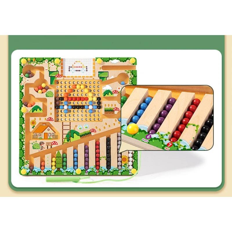 Magnetic Sorting Games Montessori Puzzle Toys Maze Board Learning Color Counting Number Classification Wooden Educational Toys