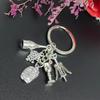Antique Silver Wine Glass Keyring for Wine Lovers - European & American Style Hot Seller