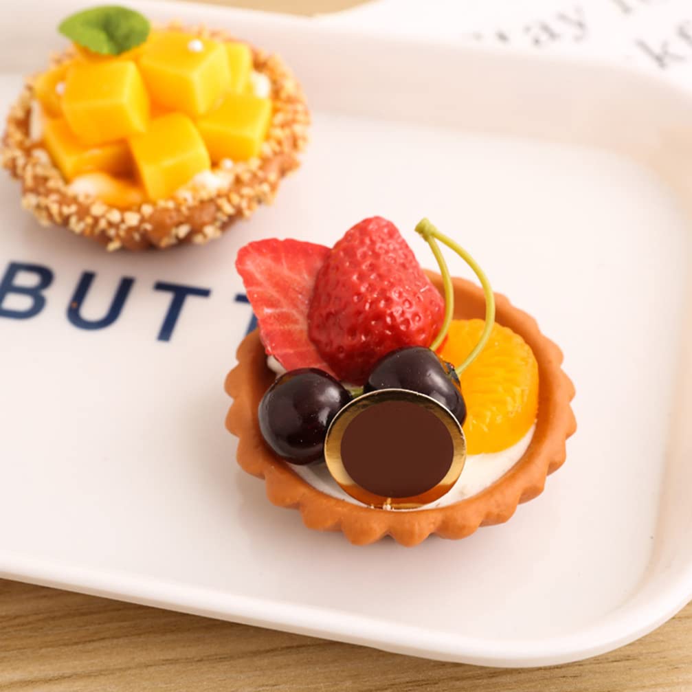 OUNONA Cake Food Egg Tart Fake Cake Fruit Realistic and 6 Perfect for Fruit and Photography Ornaments Models, Samples, Models, Display, Play, Cute,